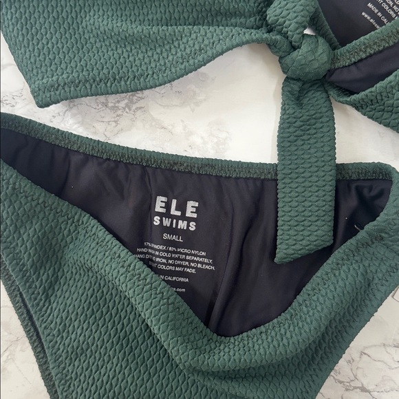Ele Swims Dark Green Bikini Set Medium Alice Medium Top Small Bottoms - Picture 3 of 3
